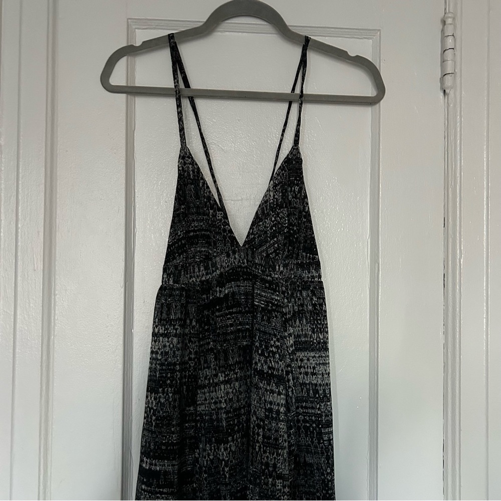 H&M Black and White Chiffon Maxi Dress, Size 6